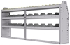 25-8336-3 Profiled back bin separator combo Shelf unit 84"Wide x 13.5"Deep x 36"High with 3 shelves