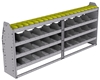 25-8336-4 Profiled back bin separator combo Shelf unit 84"Wide x 13.5"Deep x 36"High with 4 shelves