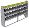 25-8348-4 Profiled back bin separator combo Shelf unit 84"Wide x 13.5"Deep x 48"High with 4 shelves