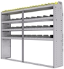 25-8563-4 Profiled back bin separator combo Shelf unit 84"Wide x 15.5"Deep x 63"High with 4 shelves