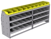 25-8836-4 Profiled back bin separator combo Shelf unit 84"Wide x 18.5"Deep x 36"High with 4 shelves
