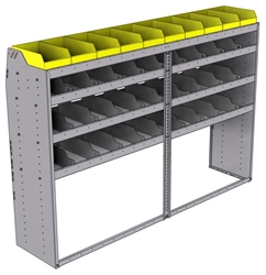 25-8858-4 Profiled back bin separator combo Shelf unit 84"Wide x 18.5"Deep x 58"High with 4 shelves
