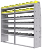 25-8872-6 Profiled back bin separator combo Shelf unit 84"Wide x 18.5"Deep x 72"High with 6 shelves