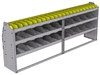 25-9536-3 Profiled back bin separator combo Shelf unit 94"Wide x 15.5"Deep x 36"High with 3 shelves