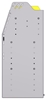 25-9536-3 Profiled back bin separator combo Shelf unit 94"Wide x 15.5"Deep x 36"High with 3 shelves