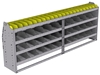 25-9536-4 Profiled back bin separator combo Shelf unit 94"Wide x 15.5"Deep x 36"High with 4 shelves