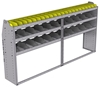25-9548-3 Profiled back bin separator combo Shelf unit 94"Wide x 15.5"Deep x 48"High with 3 shelves