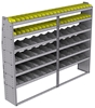 25-9572-6 Profiled back bin separator combo Shelf unit 94"Wide x 15.5"Deep x 72"High with 6 shelves