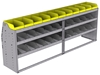 25-9836-3 Profiled back bin separator combo Shelf unit 94"Wide x 18.5"Deep x 36"High with 3 shelves