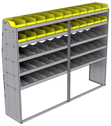 25-9872-5 Profiled back bin separator combo Shelf unit 94"Wide x 18.5"Deep x 72"High with 5 shelves