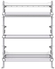 26-5072-03 3 level fold-up shelving unit, 53"Wide x 21"Deep x 72"High