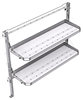 26-6058-20 2 level fold-up shelving unit, 63"Wide x 18"Deep x 58"High