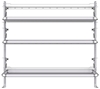 26-7072-21 Combo 3 level fold-up shelving unit, 77"Wide x 21"Deep x 72"High