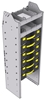 15-1358-6 Profiled back carry case cabinet 18-7/8"Wide x 13.5"Deep x 58"High with 6 Carrycases
