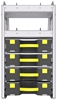 15-1536-4 Profiled back carry case cabinet 18-7/8"Wide x 15.5"Deep x 36"High with 4 Carrycases