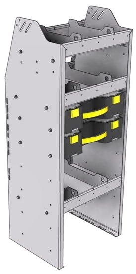 15-1548-2 Profiled back carry case cabinet 18-7/8"Wide x 15.5"Deep x 48"High with 2 Carrycases