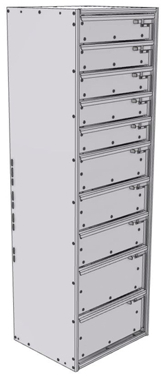 16-1556-532 Tool drawer 18" Wide X 15.5" Deep X 55-11/16" High with 10 drawers