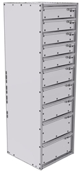16-1856-532 Tool drawer 18" Wide X 18.5" Deep X 55-11/16" High with 10 drawers