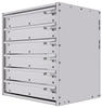 16-2826-600 Tool drawer 24" Wide X 18.5" Deep X 25-11/16" High with 6 drawers