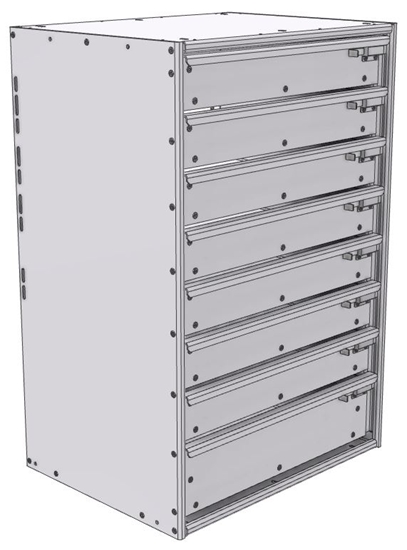 16-2836-710 Tool drawer 24" Wide X 18.5" Deep X 35-11/16" High with 8 drawers