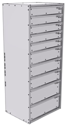 16-2856-532 Tool drawer 24" Wide X 15.5" Deep X 55-11/16" High with 10 drawers
