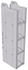 28-1858-4 Square Back Bookshelf, 11"Wide x 18.5"Deep x 58"High with 4 shelves