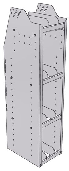 29-1548-4 Profiled Back Bookshelf, 11"Wide x 15.5"Deep x 48"High with 4 shelves