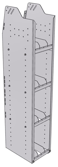 29-1558-4 Profiled Back Bookshelf, 11"Wide x 15.5"Deep x 58"High with 4 shelves