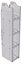 29-1558-4 Profiled Back Bookshelf, 11"Wide x 15.5"Deep x 58"High with 4 shelves