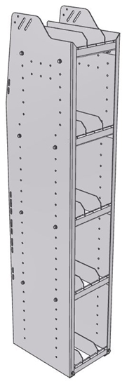 29-1563-5 Profiled Back Bookshelf, 11"Wide x 15.5"Deep x 63"High with 5 shelves