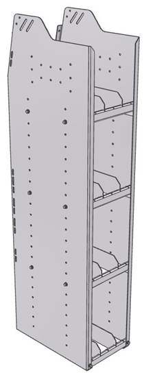 29-1858-4 Profiled Back Bookshelf, 11"Wide x 18.5"Deep x 58"High with 4 shelves