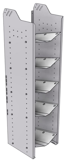 32-C558-5 Square Back Refrigerant Combo Shelf Unit 15.45"Wide x 15.5"Deep x 58"High for 1 large and 4 small bottles