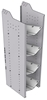 32-L858-4 Square Back Refrigerant Shelf Unit 15.45"Wide x 18.5"Deep x 58"High for 4 large bottles