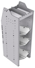 33-C848-3 Profiled Back Refrigerant Combo Shelf Unit 15.45"Wide x 18.5"Deep x 48"High for 1 large and 2 small bottles