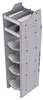 33-C863-4 Profiled Back Refrigerant Combo Shelf Unit 15.45"Wide x 18.5"Deep x 63"High for 1 large and 3 small bottles