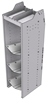 33-L858-3 Profiled Back Refrigerant Shelf Unit 15.45"Wide x 18.5"Deep x 58"High for 3 large bottles