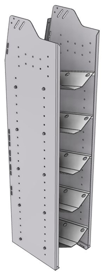 33-S558-5 Profiled Back Refrigerant Shelf Unit 12.45"Wide x 13.5"Deep x 58"High for 5 small bottles