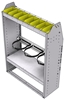 37-3348-2 Profiled back refrigerant bin unit 34.5"Wide x 13.5"Deep x 48"High with 1 shelf