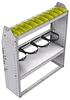 37-4348-2 Profiled back refrigerant bin unit 43"Wide x 13.5"Deep x 48"High with 1 shelf