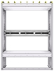 36-3348-2 Square back refrigerant bin unit 34.5"Wide x 13.5"Deep x 48"High with 2 shelves