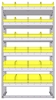 22-3563-6 Square back bin shelf unit 34.5"Wide x 15.5"Deep x 63"High with 6 shelves