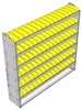 22-6363-6 Square back bin shelf unit 69.125"Wide x 13.5"Deep x 63"High with 6 shelves
