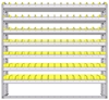 22-6363-7 Square back bin shelf unit 69.125"Wide x 13.5"Deep x 63"High with 7 shelves