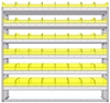 22-6563-6 Square back bin shelf unit 69.125"Wide x 15.5"Deep x 67"High with 6 shelves