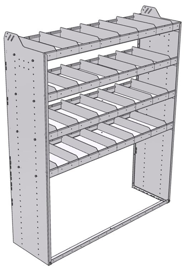 20-6872-4 Square back shelf unit 60"Wide x 18.5"Deep x 72"High with 4 shelves