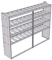 20-9872-4 Square back shelf unit 96"Wide x 18.5"Deep x 72"High with 4 shelves