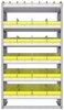 23-3563-6 Profiled back bin shelf unit 34.5"Wide x 15.5"Deep x 63"High with 6 shelves