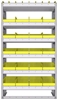 23-3563-6 Profiled back bin shelf unit 34.5"Wide x 15.5"Deep x 63"High with 6 shelves