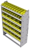 23-4563-6 Profiled back bin shelf unit 43"Wide x 15.5"Deep x 63"High with 6 shelves