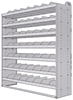 24-6872-7 Square back bin separator combo shelf unit 69.125"Wide x 18.5"Deep x 72"High with 7 shelves